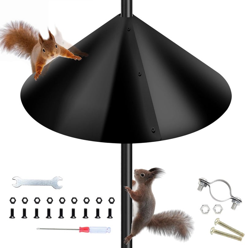 Zopkrts Squirrel Baffle,Squirrel Guard for Bird Feeders Pole,Baffle for Bird Feeders Pole,Black(16inch-1Pack) - Image 1